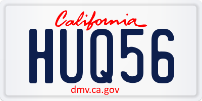 CA license plate HUQ56