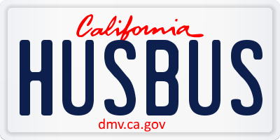 CA license plate HUSBUS