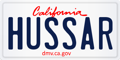 CA license plate HUSSAR