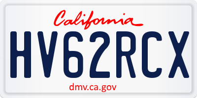 CA license plate HV62RCX