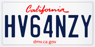 CA license plate HV64NZY