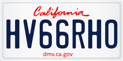 CA license plate HV66RHO