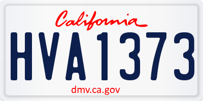 CA license plate HVA1373