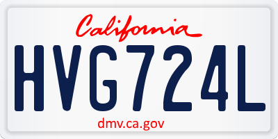 CA license plate HVG724L