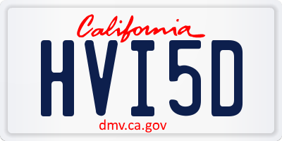 CA license plate HVI5D