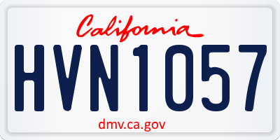 CA license plate HVN1057