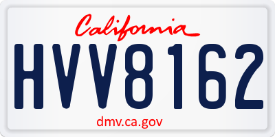 CA license plate HVV8162