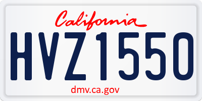 CA license plate HVZ1550