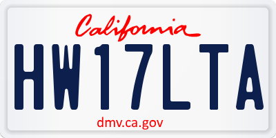 CA license plate HW17LTA