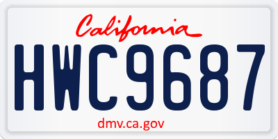 CA license plate HWC9687