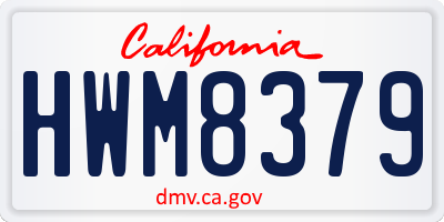 CA license plate HWM8379