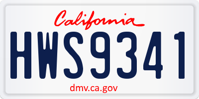 CA license plate HWS9341