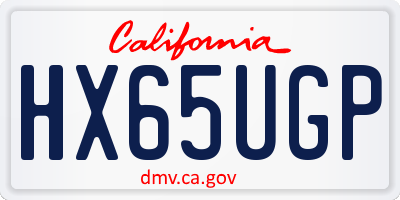 CA license plate HX65UGP