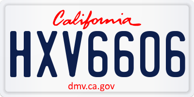 CA license plate HXV6606