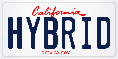 CA license plate HYBRID