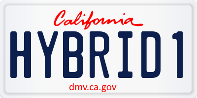 CA license plate HYBRID1