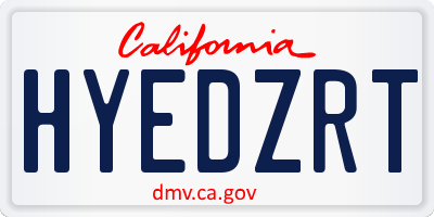 CA license plate HYEDZRT