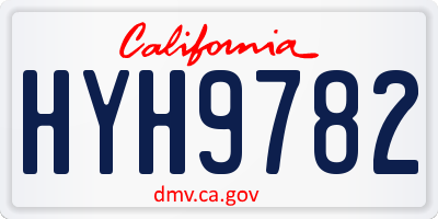 CA license plate HYH9782