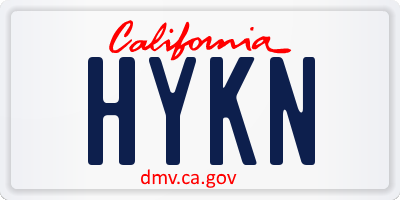 CA license plate HYKN