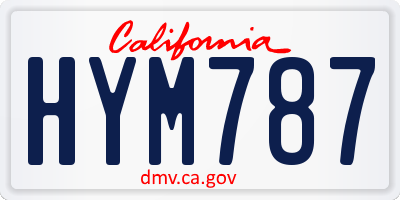 CA license plate HYM787