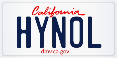 CA license plate HYN0L