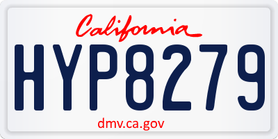 CA license plate HYP8279