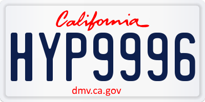 CA license plate HYP9996