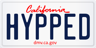 CA license plate HYPPED