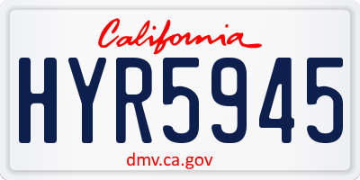 CA license plate HYR5945