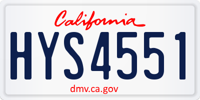 CA license plate HYS4551