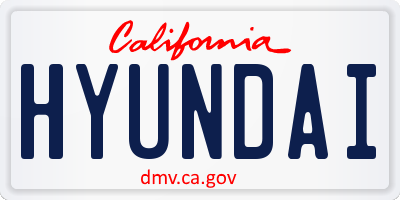 CA license plate HYUNDAI