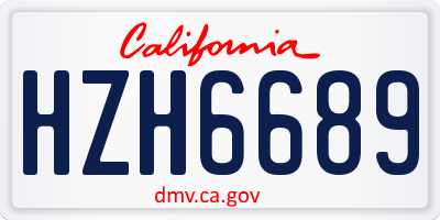 CA license plate HZH6689