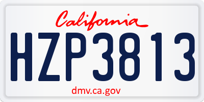 CA license plate HZP3813