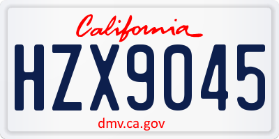 CA license plate HZX9045