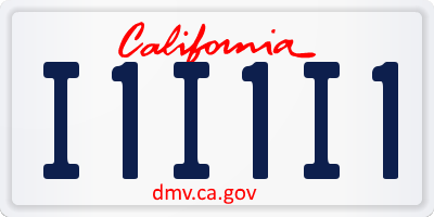 CA license plate I1I1I1