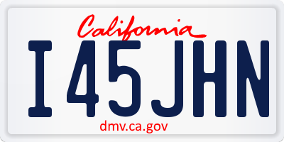 CA license plate I45JHN