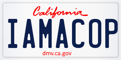 CA license plate IAMACOP