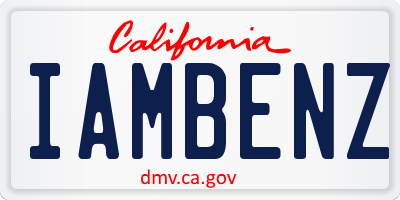 CA license plate IAMBENZ