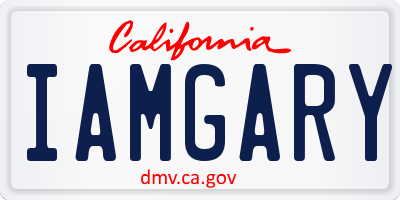 CA license plate IAMGARY