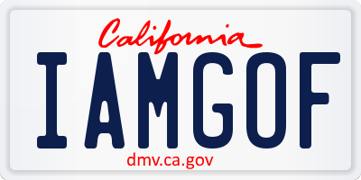 CA license plate IAMGOF