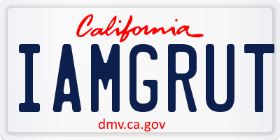 CA license plate IAMGRUT