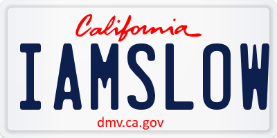 CA license plate IAMSLOW