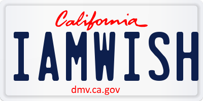 CA license plate IAMWISH