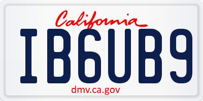 CA license plate IB6UB9