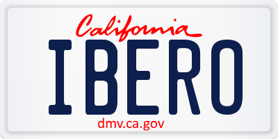 CA license plate IBERO