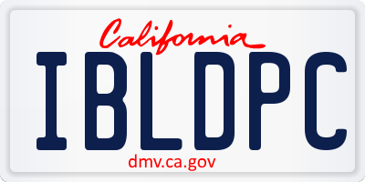 CA license plate IBLDPC