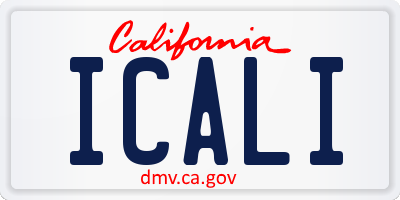 CA license plate ICALI