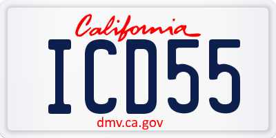 CA license plate ICD55