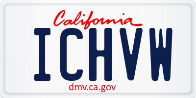 CA license plate ICHVW