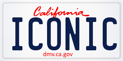 CA license plate ICONIC